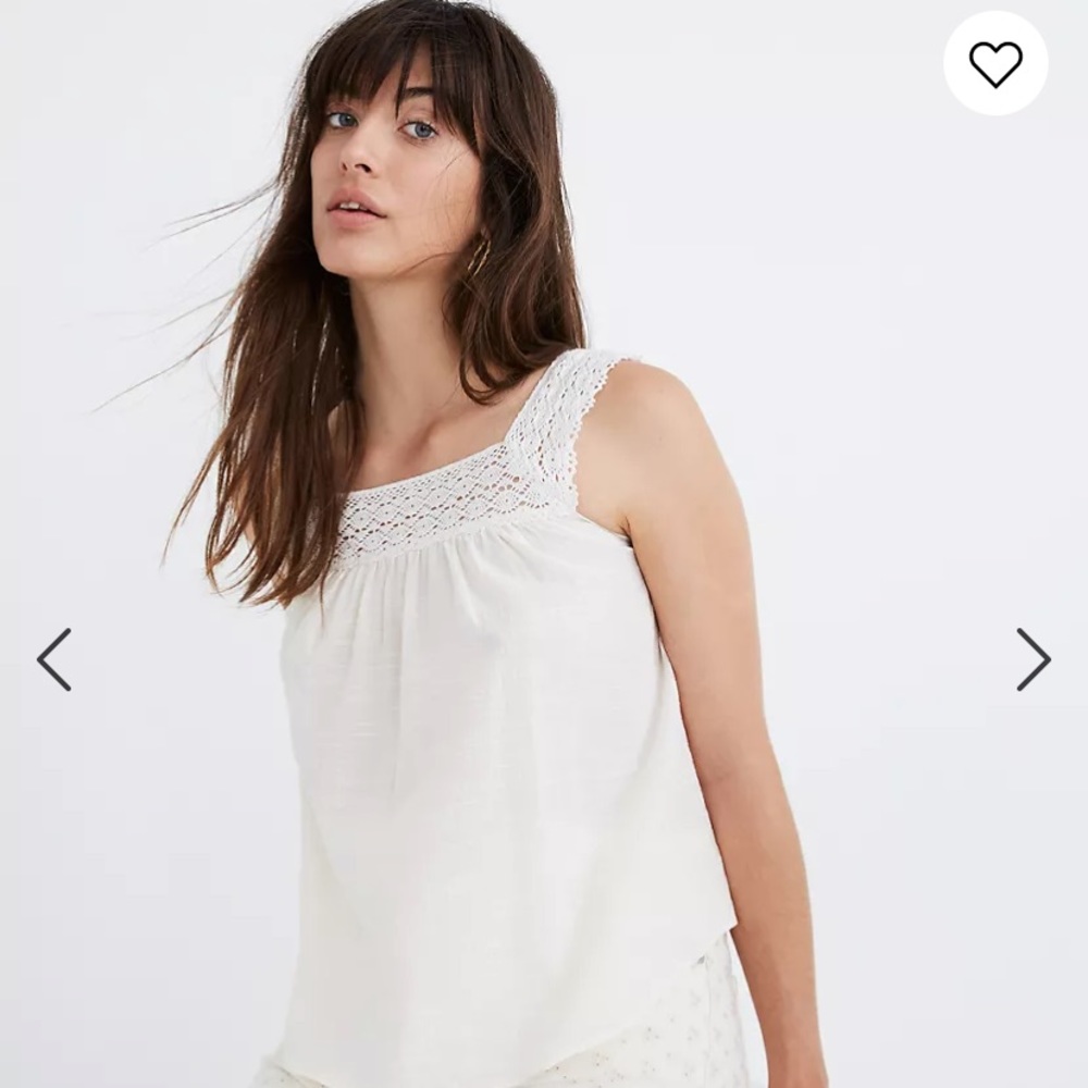 Madewell Crochet Tie-Back Tank Top M NWOT